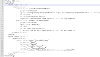 Rules Validator XML Format Metadata